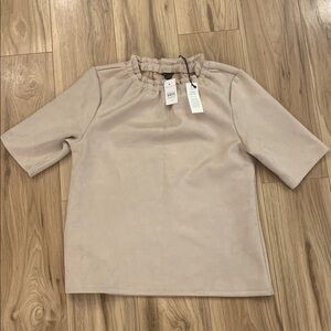 Ann Taylor Faux Suede Top-US XS